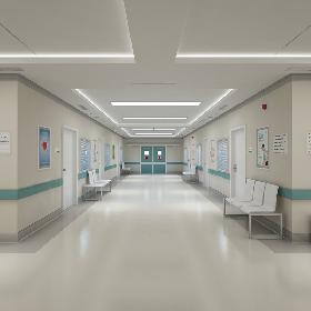 3D Photorealistic Hospital Hallway Corridor-2 model